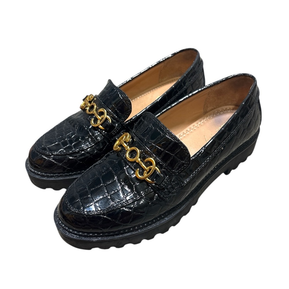 Circus NY By Sam‎ Edelman Deana Croc Embossed Chunky Lug Sole Loafers Size 6 - Picture 9 of 11